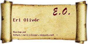 Erl Olivér névjegykártya